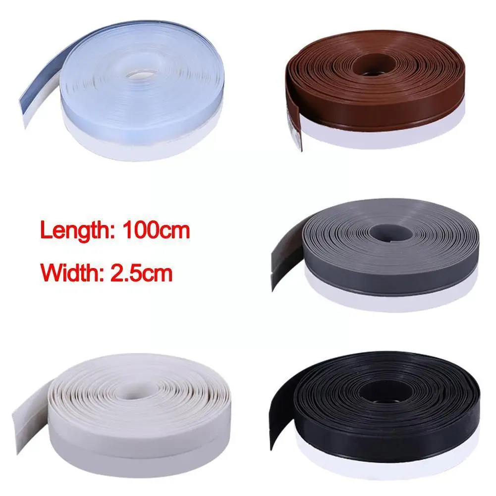 

2.5X100cm Self Adhesive Door Bottom Sealing Strip Silicone Window Weather Strip Sealing Rubber Dustproof Tape Windshield Se L2C0