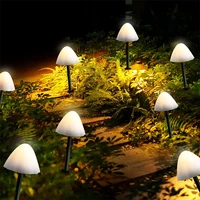 outdoor solar garden lights mushroom light outdoor waterproof cute mushroom shaped lamp pathway mini solar landscape lights