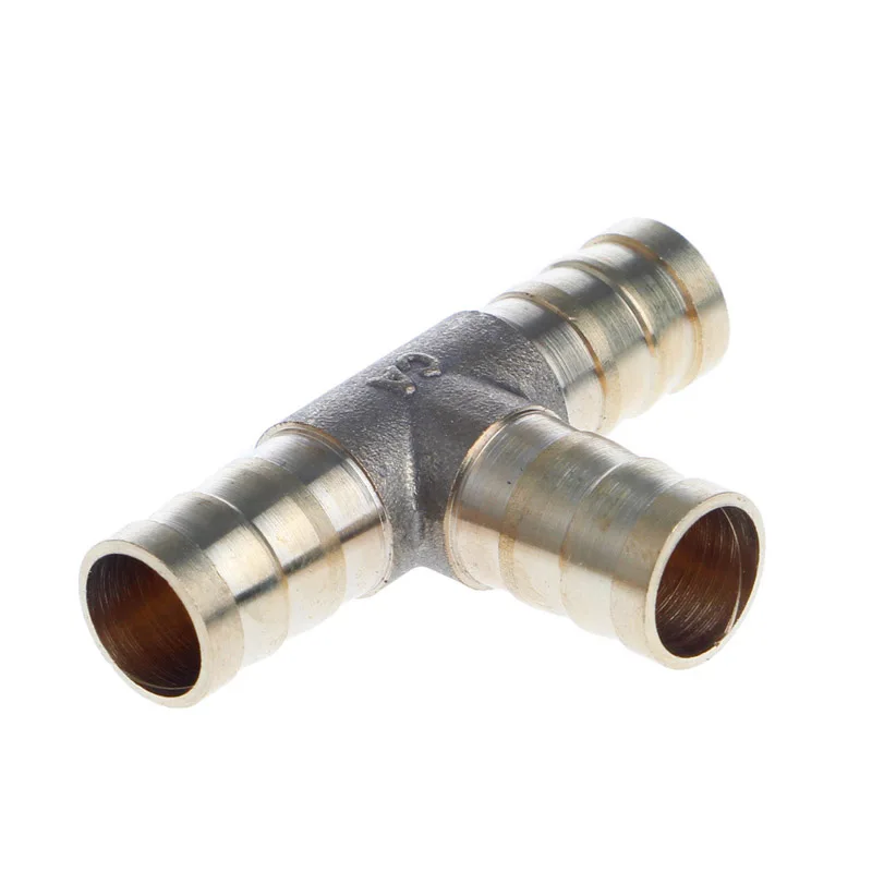 

6-16mm Brass T Piece 3 Way Fuel Hose Joiner Connector For Air Oil Gas
