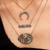 tribal ethnic style womens necklace fashion colorful retro original clavicle chain personality exaggerated item jewelry
