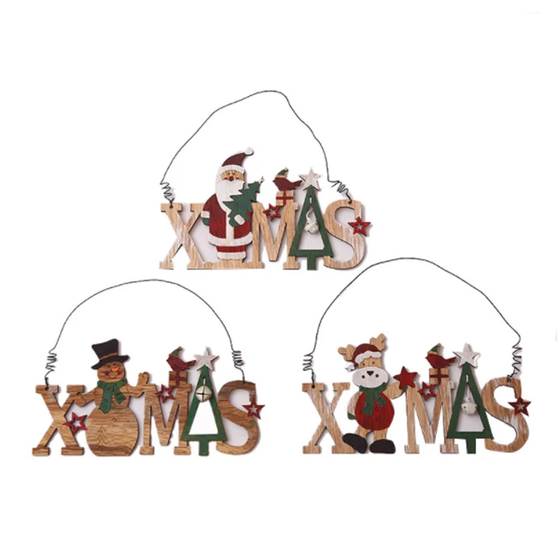 Новогоднее украшение с буквенным логотипом для дома деревянная подвеска