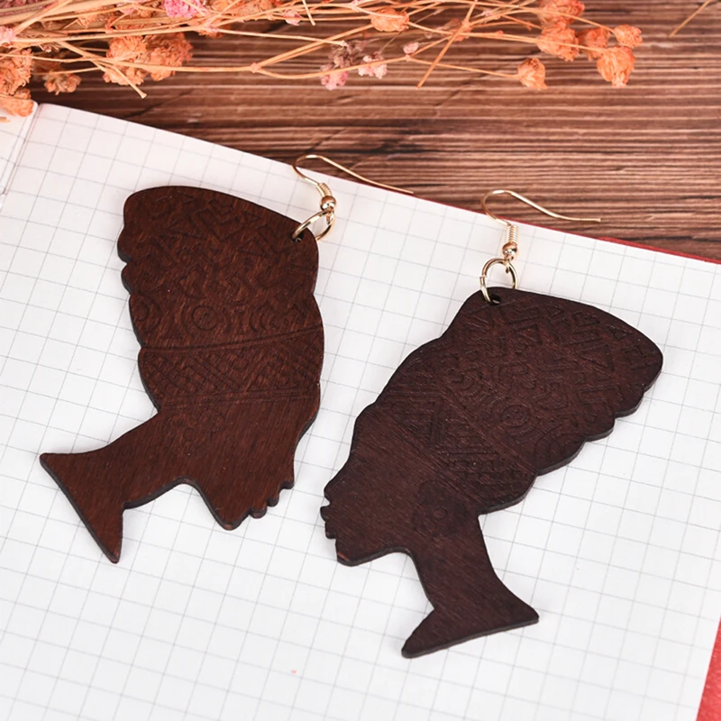 Винтажная Длинная Деревянная Серьга для женщин этнические модные ювелирные