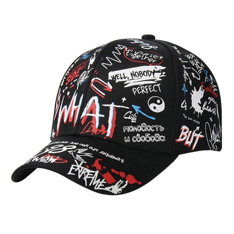 

2019 New Fashion Graffiti Printing Baseball Cap Outdoor Cotton Shade Hat Men Women Summer Caps Adjustable Leisure Hats