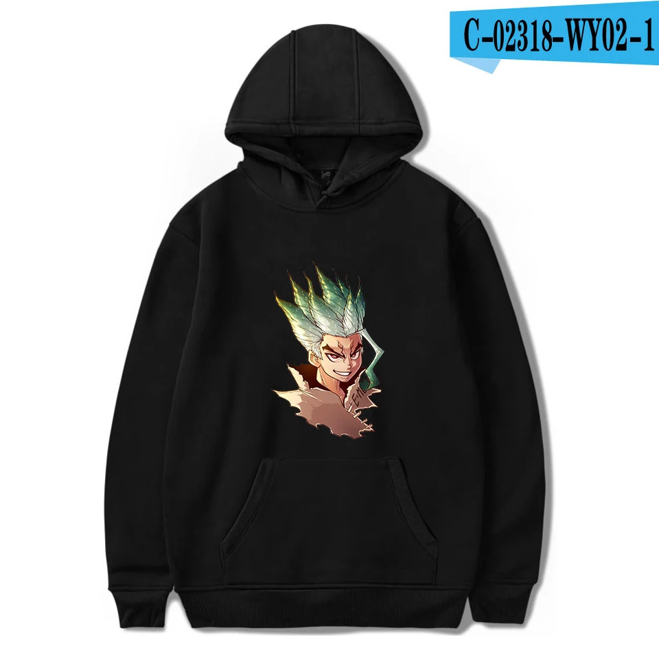 As shown Принт dr. stone Осенняя мужская модная толстовка с капюшоном популярная толстовка с капюшоном в стиле аниме для мужчин/женщин Удобная Повседневная Толстовка с капюшоном пуловер Горячая Распродажа - Цвет: As shown