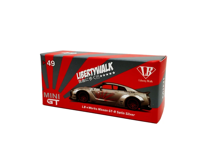 Мини GT 1: 64 LB работает Nissan GTR R35 тип 1 сатин серебро LHD/RHD литой модель автомобиля