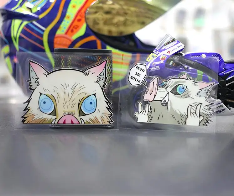 Наклейка на голову дикого кабана рассекающего демонов забавная наклейка для