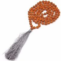 natural rudraksha necklace 108 buddha beads bracelet emotional chic christmas gift meditation pray spirituality chakra healing
