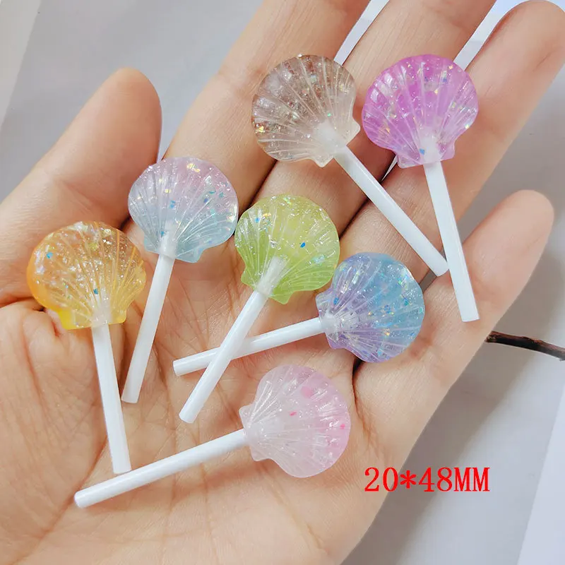 

10 шт./лот блестящая оболочка леденец с плоским основанием кабошон для скрапбукинга рукоделия изготовления ювелирных изделий Подвески укра...