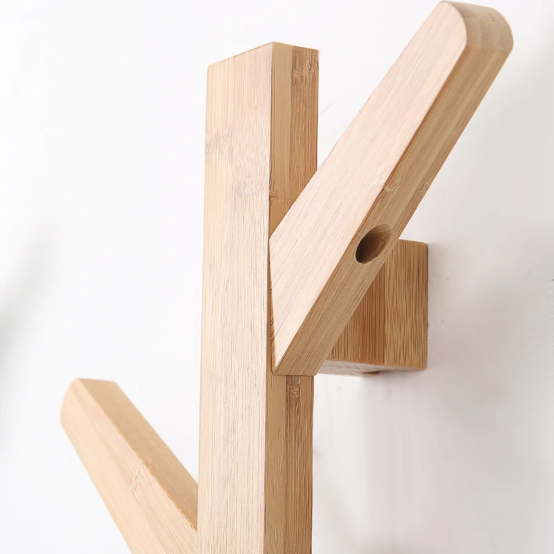 

Clothing Hanger Wall Clothes Hat Organizing Hook Wall Mounted Coat Rack Bamboo Bedroom Home Decoration Hooks Tree Branch 10hooks