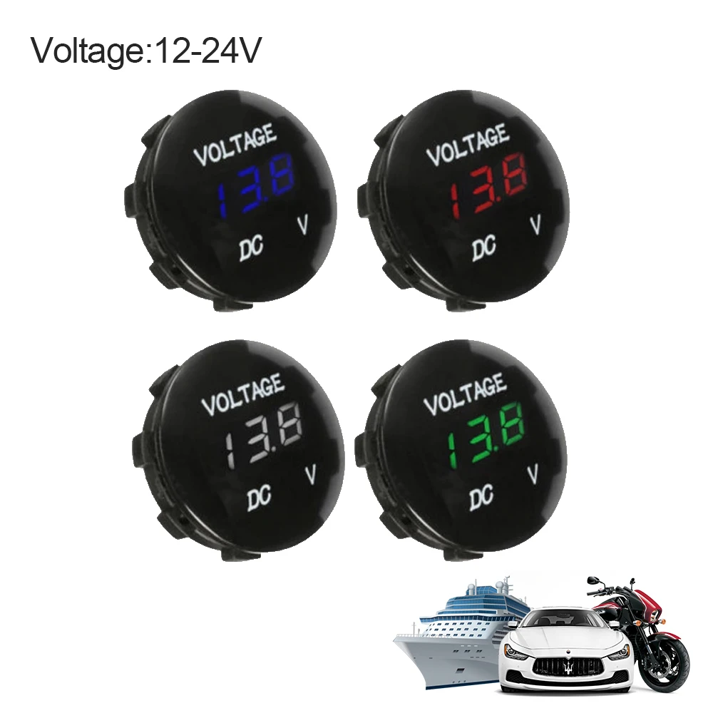DC 12V 24V Автомобиль Мотоцикл Водонепроницаемый светодиодный Панель цифровой Напряжение метр Дисплей