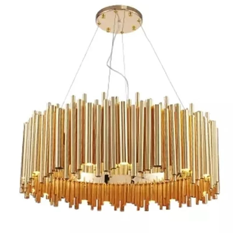 Итальянский дизайн Золотая люстра Brubeck подвесной светильник из алюминиевого
