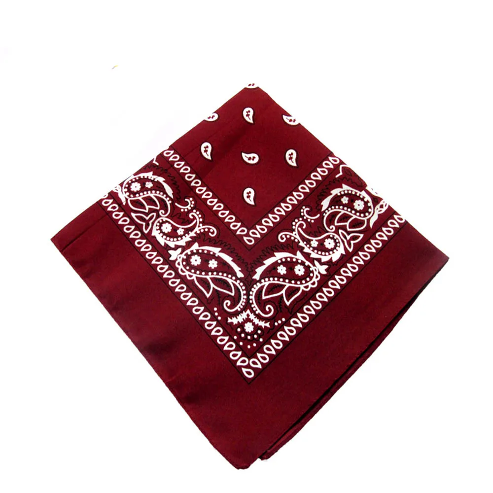 Wine Red Шикарные многофункциональные хип-хоп банданы с узором "огурцы" резинки для волос 55*55 см винтажные односторонние повязки на голову шарф браслет аксессуары - Цвет: Wine Red