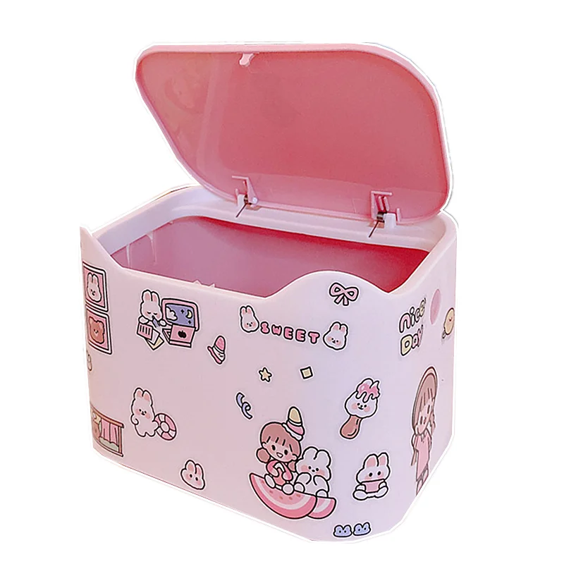 Милый Настольный контейнер для мусора мусорная корзина ведро хранения в