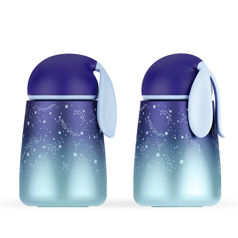 High capacity Creative Cartoon Cute Animals Rabbit water bottle Beautiful Modern Design Portable stainless steel sports bottles |