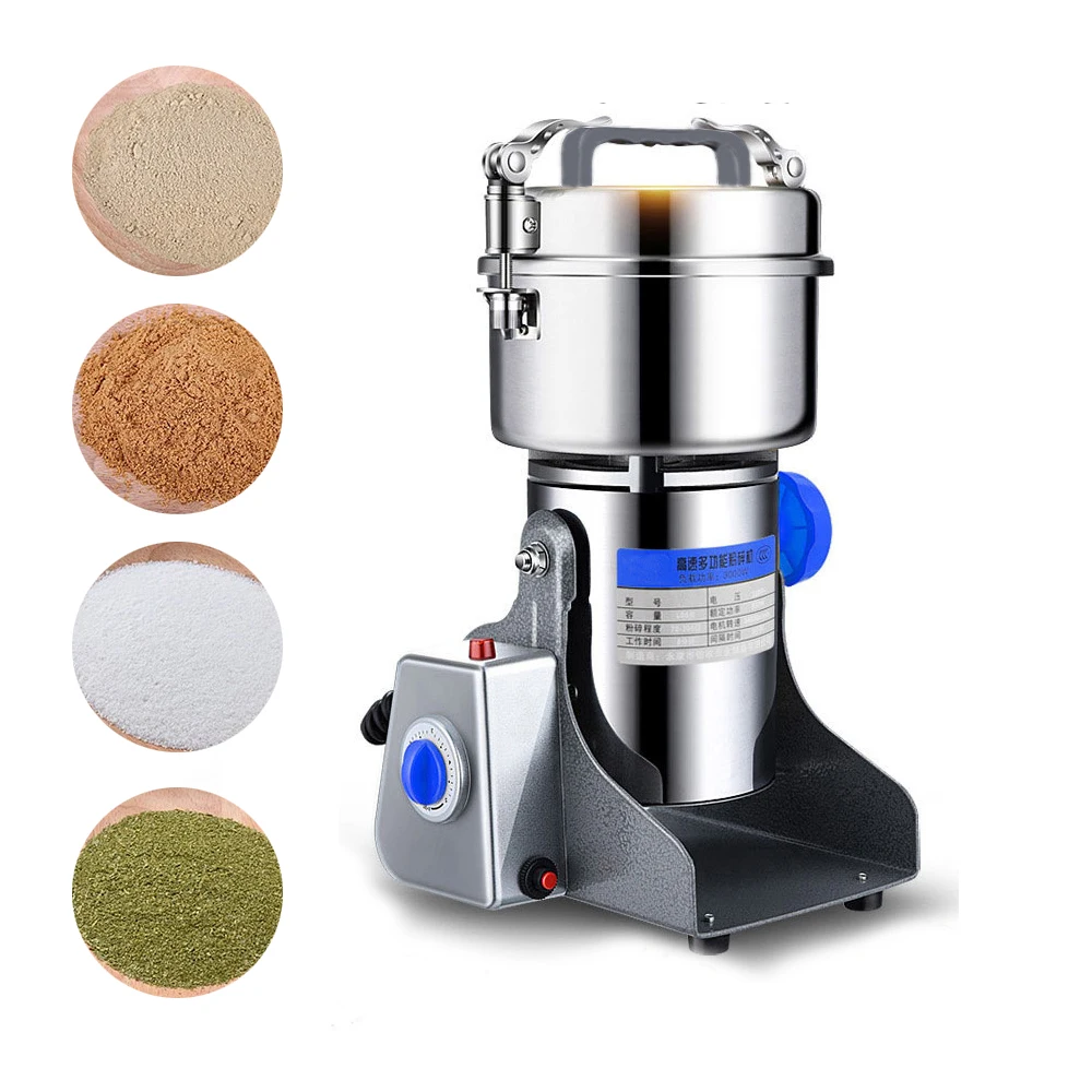 

800g Swing Type Grains Herbal Powder Miller Dry Food Grinder Machine High Speed Intelligent Spices Cereals Crusher