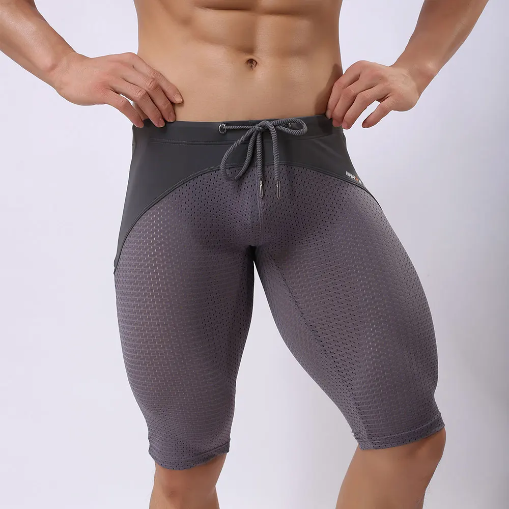 Men Causal Shorts Elastici Palestra Gym Sports Fitness Trunks Swimwear Hombre Loose Long Boxers Sleep Bottom | Спорт и развлечения