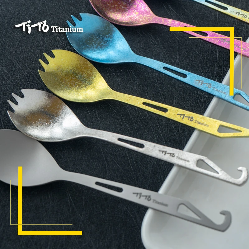 Тито Титан комбинированных ложек и вилок Longhandle для отдыха на открытом воздухе