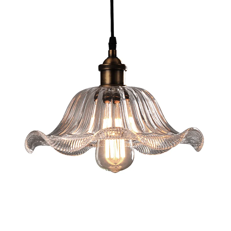 

Industrial American retro single head European crystal glass living room dining bar bar led chandelier