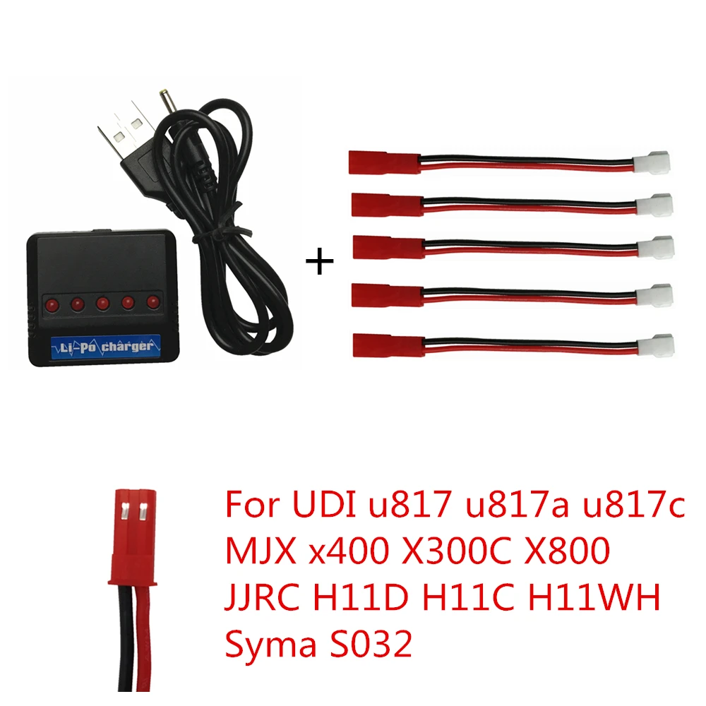 Зарядное устройство для квадрокоптера E010 H31 Hubsan X4 Syma X5SW X5C X5HW X5UW/UDI 5 в 1 3 7 в|Детали и