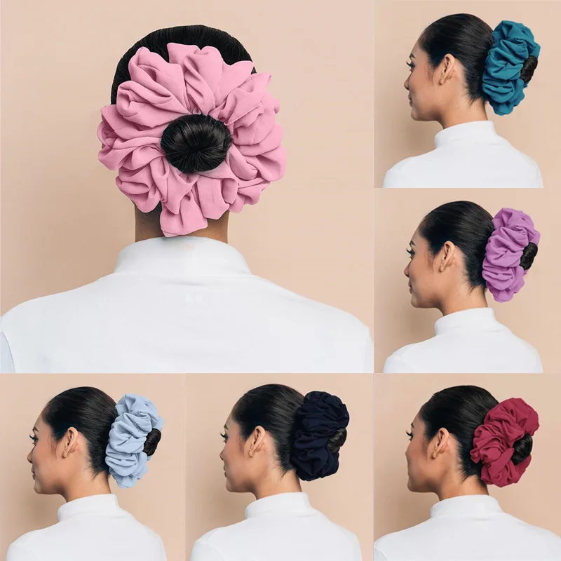 

Malaysian Bunch Hair Tie for Muslim Women Chiffon Rubber Band Beautiful Hijab Volumizing Scrunchie Large Headscarf Accessories