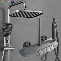 piano keys bathroom shower system wall mounted grey piano shower faucet set with tub spout four function piano bathtub faucet