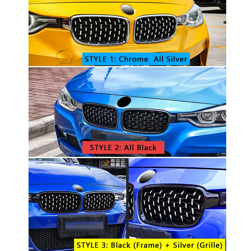 Алмазная решетка для гоночных грилей 2 шт. BMW 1 3 4 5 7 X1 X3 X5 X6 G01 G11 G30 F15 F16 F30 F32 F35 F45 Trim