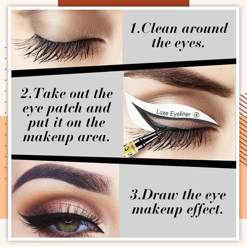 

12Pcs Eyeliner Eyeshadow Stencils 2 In 1 Makeup Template Sticker Card 12 Styles Non-Woven 3-Minute Shaping Tool Easy to Use