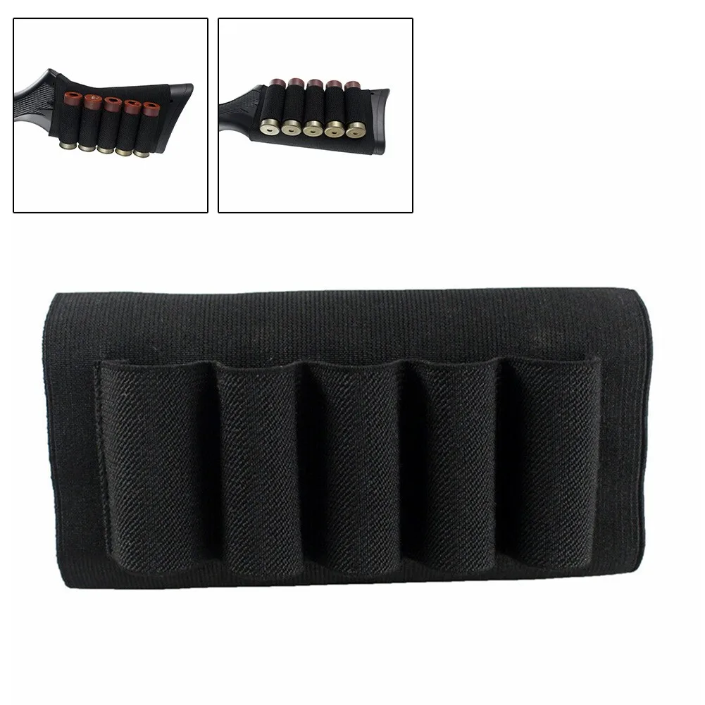 

Buttstock Shell Holder Without Bullets 15cm X 9cm Buttstock Shell Holder 12/20 Gauge Standard 30g Ammo Pouch Black Elastic Cloth
