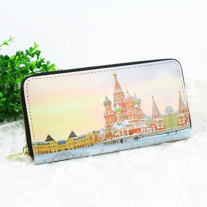 Женский кошелек на молнии Saint Basil's Cathedral русский дамская сумочка женские