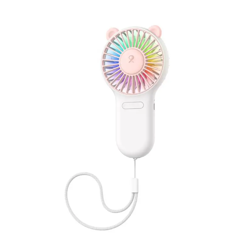 

M5TE USB fan mini flash small electric fan portable outdoor handheld fan speed regulation rechargeable with lanyard