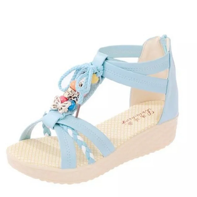 2019 новые летние женские сандалии в Корейском стиле Харадзюку на плоской подошве