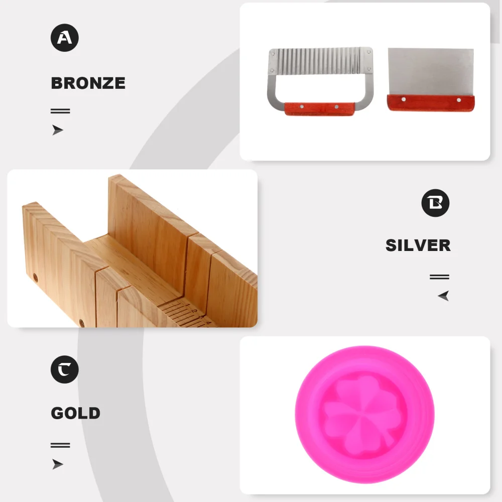 

1 Set of Practical Soap Cutter Mold Soap Cutting Tool Set Straight Wavy Slicer