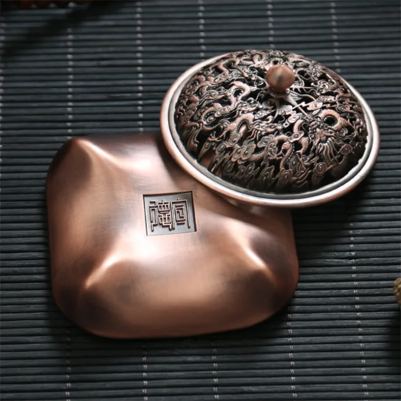 Дракон резные антикварные медные сплавы благовония горелка ароматерапия печи