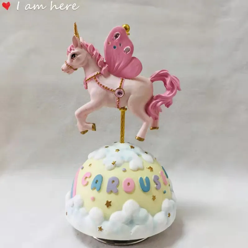 

Rotating Fantasy Carousel Music Box For Children's Room Decoration Girl Birthday Gift Music Box Home Spirited Away