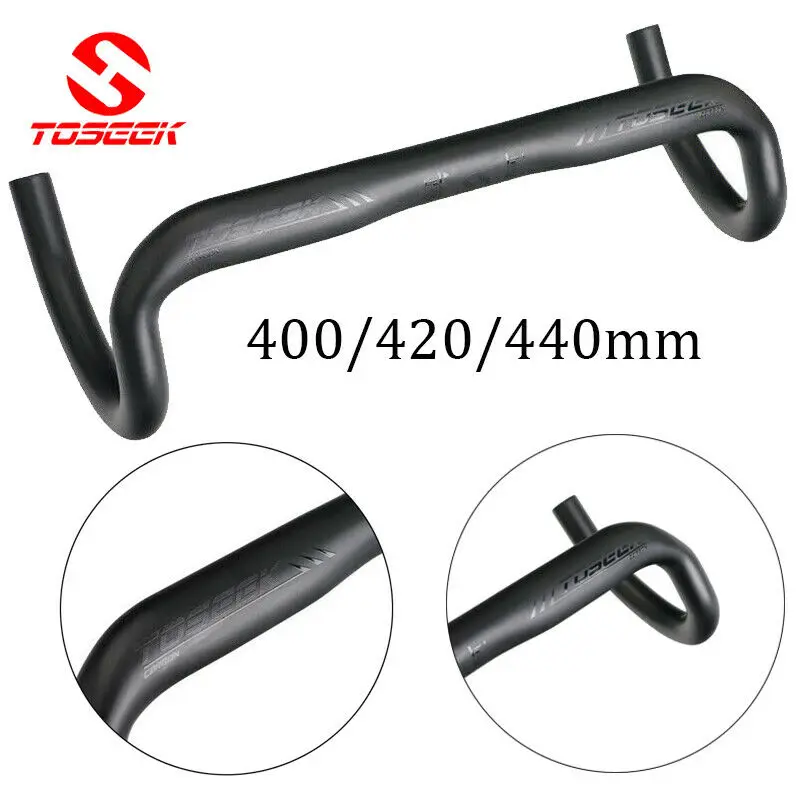 

TOSEEK Углеродный руль 31,8 мм руль для шоссейного велосипеда 400/420/440 мм расширитель для гоночного велосипеда, супер светильник, велосипедный рул...