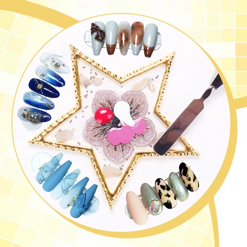 

6 Typies Nail Painting Palette Nail Piece Display Board Nail Tools Showing Shelf Nail Art Tools New Agate Palette
