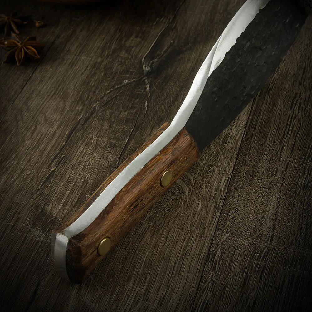 

Fixed Blade Knife Forged Butcher Hunter 6.5 Inch Full Tang High Carbon Stainless Steel Leather Sheath Multipurpose Pocket Knife