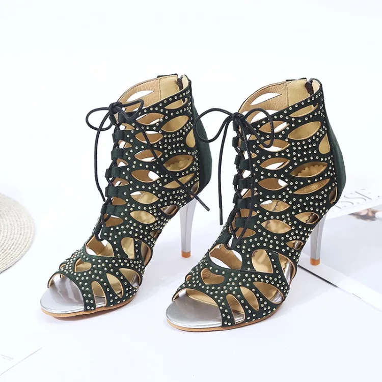 Большие размеры 17 Босоножки на высоком каблуке Женская обувь летняя с открытым