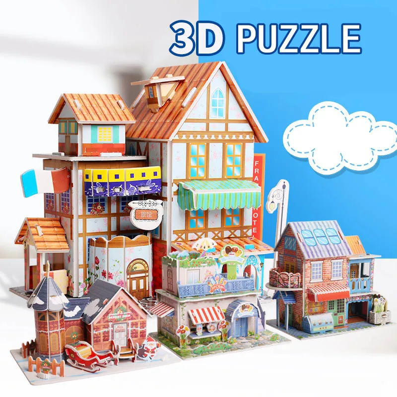 

Детский 3D стерео пазл, мультяшный дом, замок, модель для самостоятельной сборки, фотоподарок для детей
