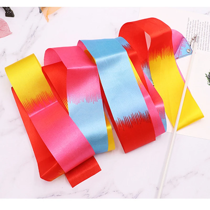 4 м цветная лента для фитнеса танцевальная художественная гимнастика балетная