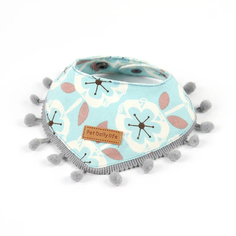 

Pet Scarf Cotton Printing Adjustable Triangle Saliva Towel Washable Doughnut Outdoor Dog Cat Bib Scarf Collar