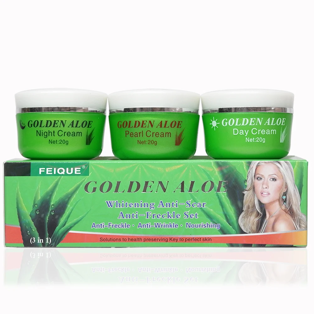 Отбеливающий крем для лица FEIQUE с золотым алоэ Отбеливающее против веснушек