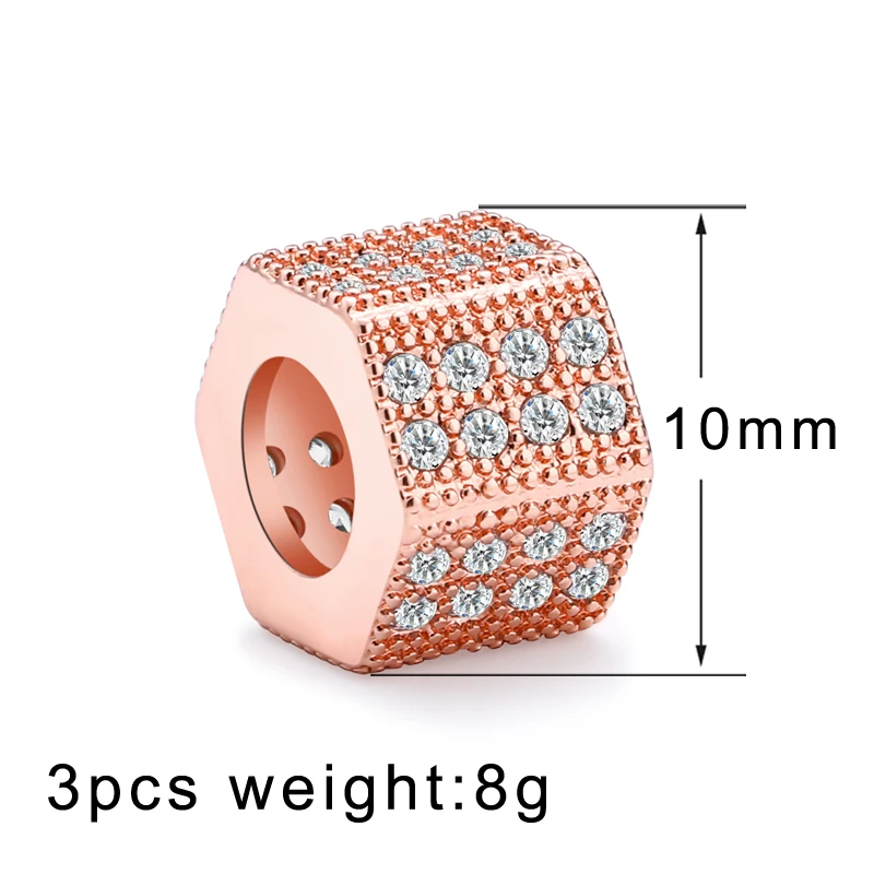 

4 Color Charm Cubic Zirconia Hexagon Pillar For Jewelry Making Micro Pave CZ Accessories and Beads Fit DIY Bracelets Jewelry