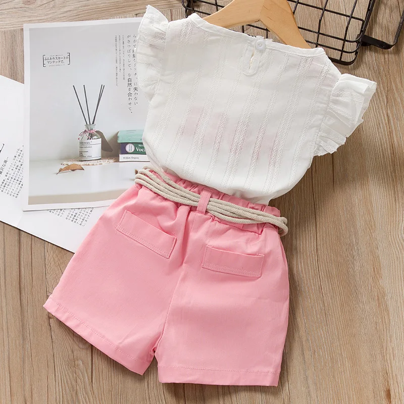 Одежда для маленьких девочек Детская летняя Корейская одежда футболка с