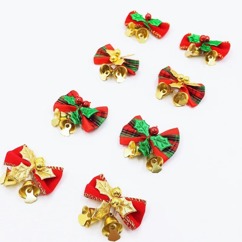4 шт. 5*4 см бант с колокольчиком Рождественское украшение рождественский подарок