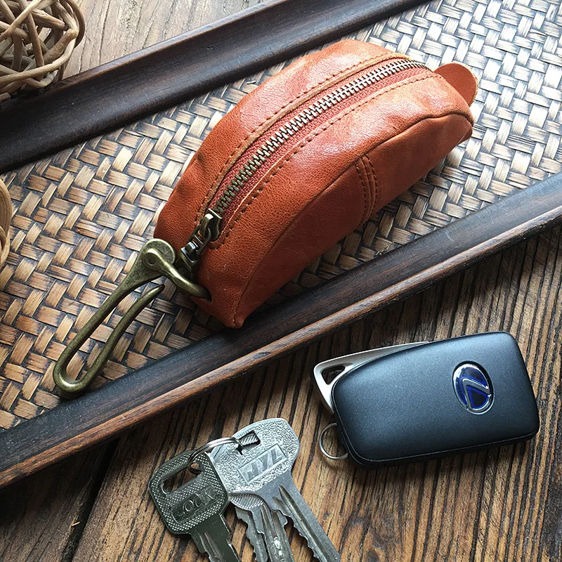 2020 оригинальный дубленый кошелек для ключей унисекс Винтажный чехол сумка из