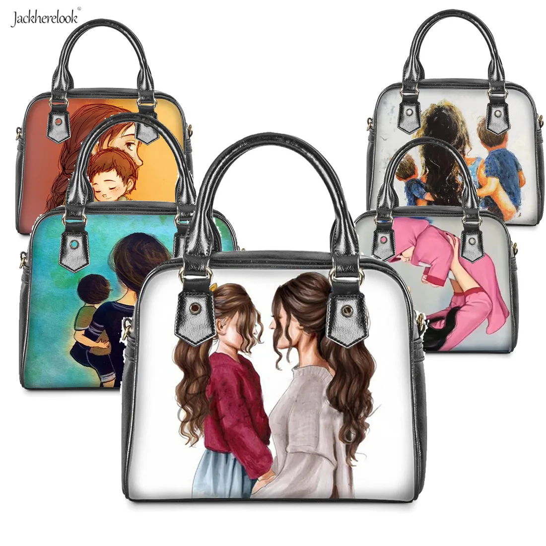 Jackherelook женская сумка через плечо кожаные тоуты с принтом Super Mom Сумка верхней