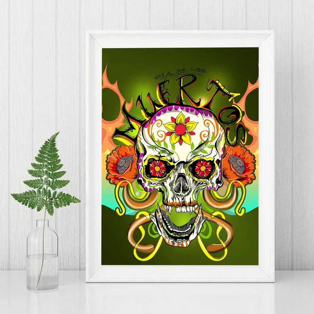 Алмазная 5D картина сделай сам на Хэллоуин череп готический скелет мозаика