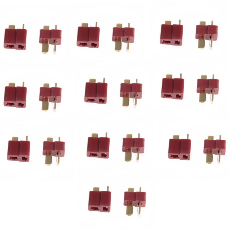 

10Pairs T Plug Male Female Deans Connectors for RC Model Airplane Helicopter FPV Racing Drone LIPO Battery DIY Parts