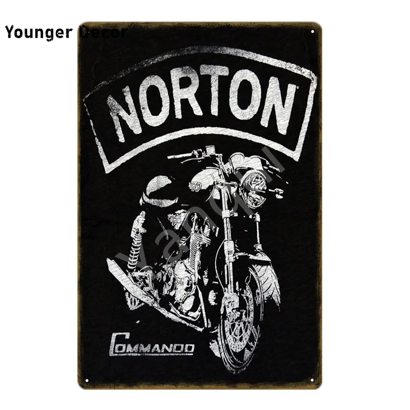 Racer Norton Motorcycle металлический постер жестяные вывески для паба автомобиля клуба